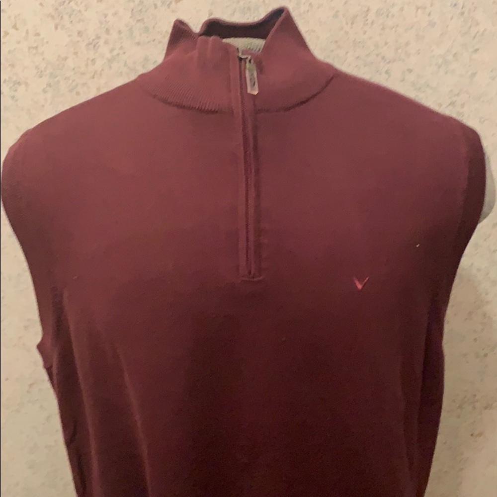 Callaway Men's Burgundy Half-Zip Golf Vest
